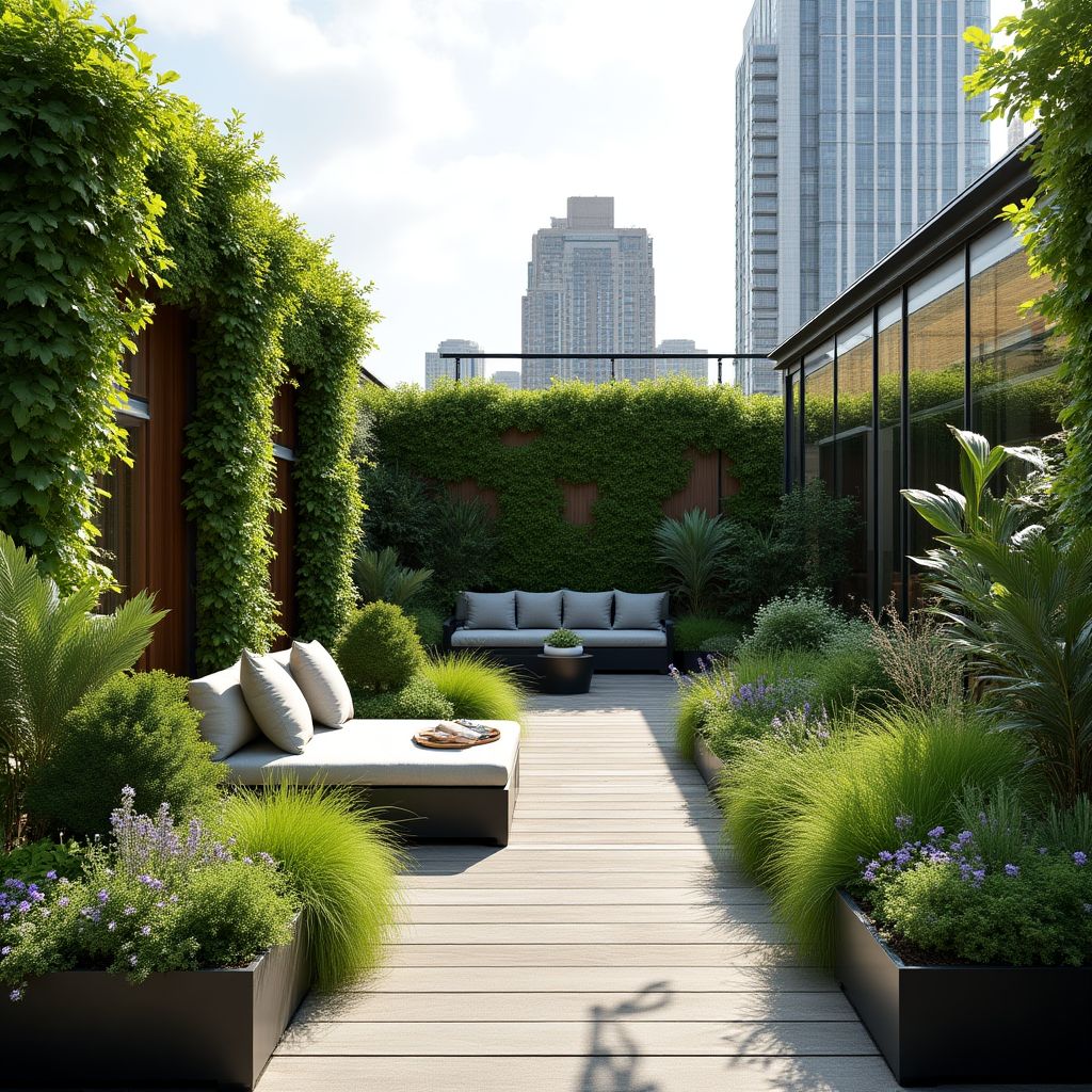 Terrasse transformée en jardin luxuriant